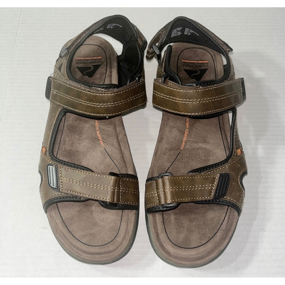 Ozark Trail River Sport Terrain Sandals Men 11 Brown Memory Foam Super Grip Sole